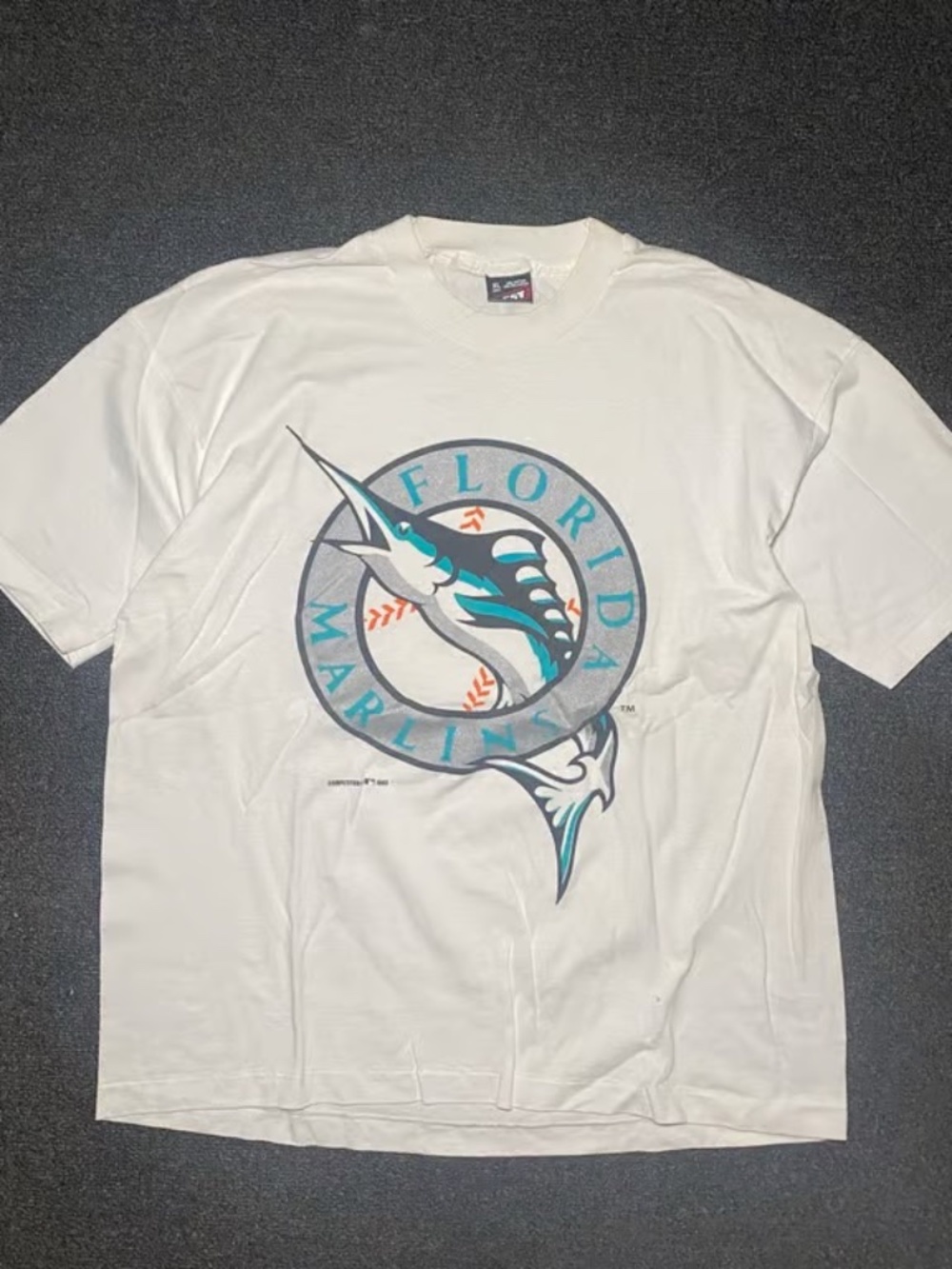 Vintage Florida mariners big center logo mlb 1993 dated white shirt size xl